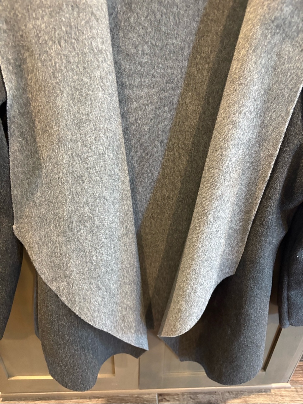 DICTIONARY Women's Light/Dark Grey Waterfall Draped Open-Front Warm Cardigan, Lg